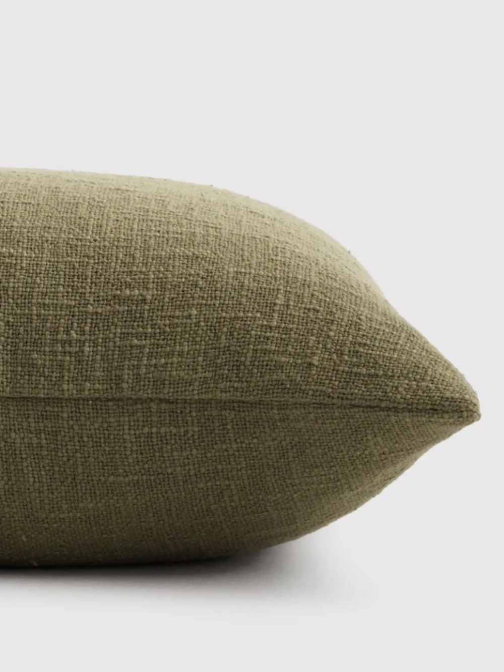 Quince Cotton Slub Pillow Cover 20x20 Olive Green